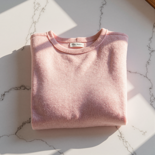 二十五岁左右女性店主头像，穿粉色毛衣，浅色背景，亲和力强